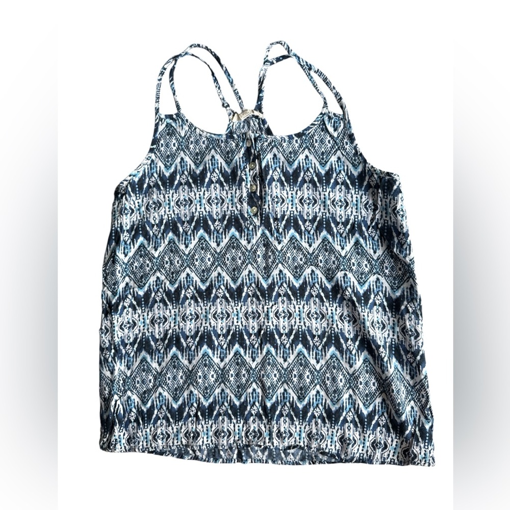 Pink Rose Navy and White Geometric Camisole